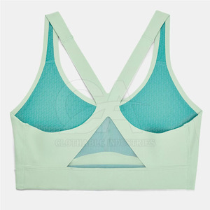 Ropa Deportiva Activa, Sujetador Deportivo Sin Costuras para Mujer, Color Verde Menta, Espalda Cruzada, Ropa de Yoga y Fitness, Sujetador Deportivo de Color Sólido, Material de Spandex/Poliéster - Product Image 2