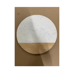 Mármol y madera Lazy Susan Organizador de cocina de mármol gris Lazy Susa y uso decorativo de boda real - Product Image 3