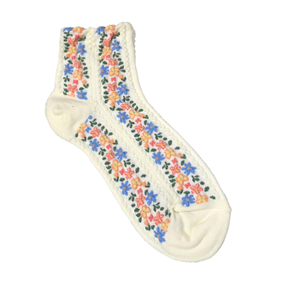 FOYSOCK KOREA personalizzato floreale con logo ricamato alla caviglia Boho qualità OEM Design cotone su misura in maglia etnica calzini sportivi da donna - Product Image 4