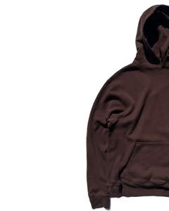 Sweat-shirt à capuche unisexe en molleton épais marron café, coupe oversize, style streetwear, avec poche kangourou, en coton uni, personnalisable OEM - Product Image 4