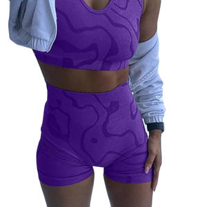 Stylish <b>Women</b> <b>s</b> Sports Bra <b>short</b> <b>Set</b> Lady Style Charming Yoga Suit Summer 2 PCS High Elastic Yoga Jogger Pant Bra - Product Image 4