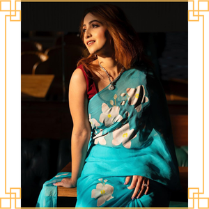 Magnifique Saree Georgette de qualité supérieure avec impression unique pour les mariages et les fêtes/Vêtements et accessoires - Product Image 3