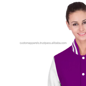 Veste universitaire respirante matelassée personnalisée pour femmes avec broderie et finition teinte en gros - Product Image 5