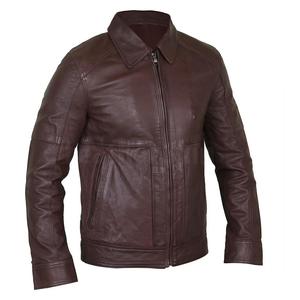Chaqueta de cuero de moda, chaqueta de cuero para hombre, silueta lavada y frotada, Chaqueta corta desgastada de cuero para motocicleta para hombre - Product Image 6