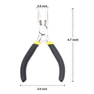 Pince à extensions de cheveux en acier inoxydable avec poignée en silicone noir HERMANN MEDITECH HM-HP-1004, outil professionnel, micro-anneau - Product Image 5