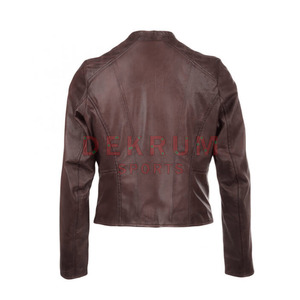 Best Wholesale 100% <b>Genuine</b> <b>Leather</b> <b>Jacket</b> for Women OEM Service Breathable Knitted Plain Dyed Custom Color - Product Image 2