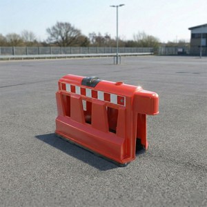 Barrière de sécurité en verre 100 x 60 x 40 cm avec réflecteur œil-de-chat – Produit de signalisation routière - Product Image 1
