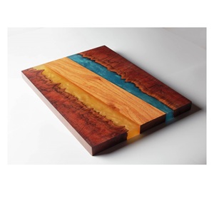 เขียงหั่นผักทำจากไม้ทรงสี่เหลี่ยมผืนผ้าเขียงสีขาวและน้ำตาล - Product Image 2