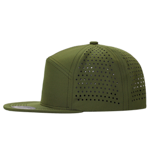 Chapeaux personnalisés en usine du Vietnam Chapeaux perforés étanches à 7 panneaux Casquette laser 7 panneaux de golf Casquette plate Snapback Chapeau découpé au laser imperméable à l'eau - Product Image 3