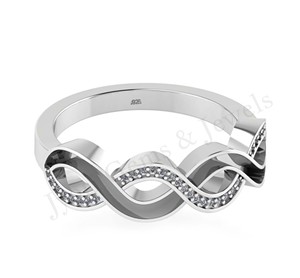 2025 souvenir lait maternel résine vide Semi montage infini bande anneau CZ ensemble blanc mignon cadeau de mariage 925 en argent Sterling pour les femmes - Product Image 2