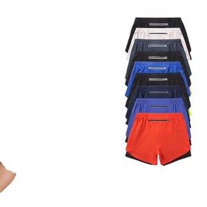 กางเกงขาสั้นตาข่ายสองชั้นเอวยางยืดกางเกงขาสั้นธรรมดาว่างแบบกำหนดเองสำหรับผู้ชาย2024ซับในตาข่ายสองชั้นฤดูร้อน - Product Image 6