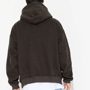 High Streetwear Hombres Otoño Oversized Black Relieve Bordado Custom 3D Foam Letters Puff Sudadera con capucha - Product Image 2