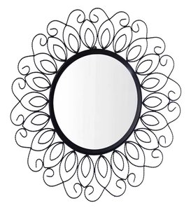 Miroir mural de luxe en plaqué or avec cadre en métal perlé et rond Miroir mural pour la décoration intérieure - Product Image 3