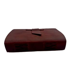 Cahier en cuir de couleur vin élégant vintage personnalisé Journal relié en cuir Papier blanc - Product Image 4