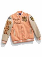 Veste en cuir de haute qualité, manches en cuir, logo personnalisé OEM, broderie, manches en cuir, veste de baseball varsity