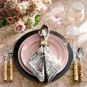 Juego de cubiertos plateados de acero inoxidable con mango de madera para el hogar y el hotel - Product Image 2