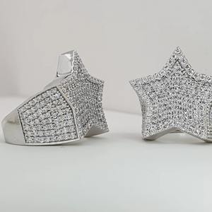 เครื่องประดับแฟชั่นฮิปฮอปสุดเท่แหวนเงินแบบ925สำหรับเครื่องประดับเพชรงานหมั้น - Product Image 1