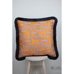 Fodera per cuscino quadrata con nappe con motivo a catena stampata digitale 43x43cm - Product Image 3
