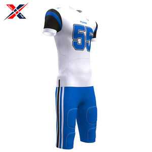 Uniforme de football américain personnalisé du meilleur fournisseur pour adultes 100% tissu polyester de bonne qualité couleur contrastée courte OEM - Product Image 6
