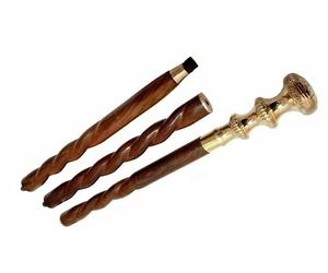 Bastón de madera con incrustaciones de latón logotipo personalizado bastones de aluminio ajustables ligeros y duraderos de AYAANS CREATIONS - Product Image 1