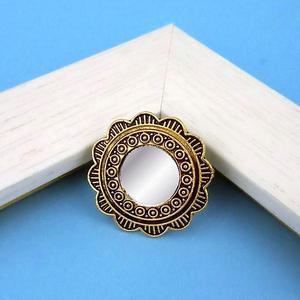 Jeweljunk Adjustable <b>Antique</b> <b>Gold</b> Plated Mirror Finger Ring 1505502A Fashion Ring - Product Image 1