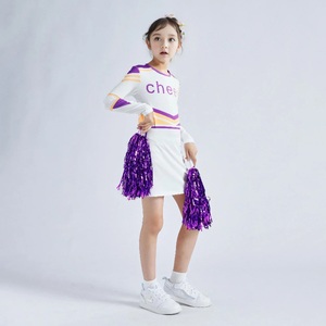 Manches longues gymnastique danse enfants filles pom-pom girl Costumes enfants acclamant équipe tenues imprimé Cheerleading uniforme filles - Product Image 4