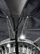Sweat-shirts à capuche style Bling avec strass pour hommes – Vente en gros, couleur personnalisée, confortables et respirants, avec fermeture éclair, pour la mode urbaine - Product Image 3
