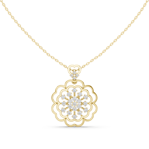 จี้เพชรทรงบริลเลียนท์เคลือบทองคำขาว 14K สไตล์ชาติพันธุ์สำหรับทุกเพศ เหมาะสำหรับงานเลี้ยงอย่างเป็นทางการ งานแต่งงานระดับไฮเอนด์ - Product Image 1