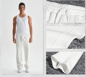 Pantalons de survêtement décontractés pour hommes de haute qualité en coton et élasthanne mélangés, pantalons de jogging en molleton écologiques, respirants, avec cordon de serrage élastique - Product Image 5