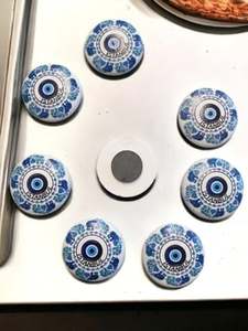 Aimant en polyester gaufré circulaire motif œil turc d'Istanbul - Product Image 3
