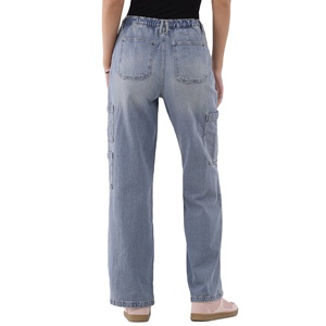 กางเกงยีนส์ทรงหลวมแบบยาวสำหรับผู้หญิง คุณภาพสูง ดีไซน์ทันสมัย น้ำหนักเบา ติดกระดุม ทรงคาร์โก้ ผ้าเดนิม ระบายอากาศได้ดี - Product Image 2