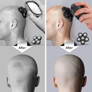 Kit de rasoir électrique sans fil multifonctionnel pour crâne chauve avec cinq lames, étanche et lavable, rechargeable par USB IPX7 - Product Image 1