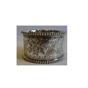 Bague en métal argent avec pierre de diamant Rond de serviette décoratif en gros Vintage Wedding Royal Silver Plated Flower Rond de serviette - Product Image 3