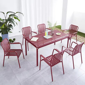 Conjunto de Sillas de Comedor de Metal para Exteriores, para Cafetería, Terraza, Restaurante, Muebles de Jardín - Product Image 2