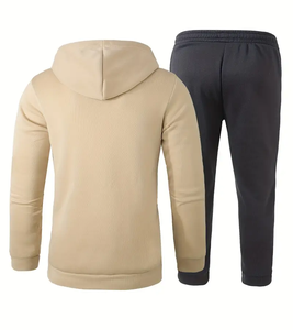 2024 marque hiver hommes survêtement 2 pièces ensemble sweat pantalons de survêtement fermeture éclair à capuche vêtements de sport décontractés 100% coton séchage rapide - Product Image 3
