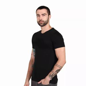 <b>Black</b> crew neck <b>t</b> <b>shirt</b> for men made with soft cotton fabric short sleeve casual fit ideal for daily wear - Product Image 3