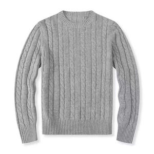 Nouveau pull en tricot pour homme personnalisé OEM ODM, tricot en coton, pull jacquard, pull à col rond à manches longues, fabricant de pulls en tricot - Product Image 2