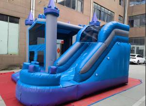 Structure gonflable commerciale de haute qualité en PVC avec toboggan et château rebondissant pour la location de fêtes d'enfants - Product Image 4