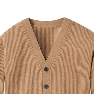 Pull cardigan en laine mélangée acrylique, col en V, chaud, doux, tricoté, boutonné devant, décontracté, vêtements d'hiver pour hommes, femmes, unisexe, vêtements d'extérieur tendance - Product Image 3