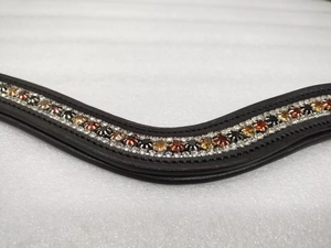 สายรัดคิ้วหนังคริสตัลหรูหราสำหรับม้าประดับพลอยเทียมวิบวับ - Product Image 5