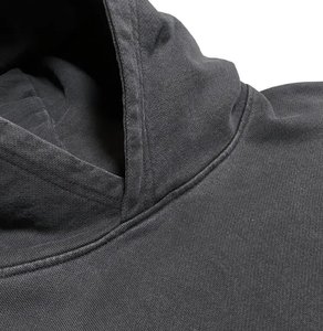 Pull à capuche pour hommes avec logo personnalisé en gros 100% sweat à capuche uni en coton biologique sweats à capuche vierges vintage délavés lourds - Product Image 3