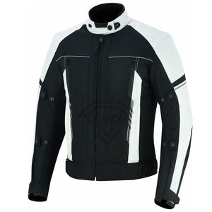 Chaquetas de Motociclista para Hombre en Blanco y Negro, Chaqueta de Motociclista de Carreras Cardura, Chaqueta Textil para Motocicleta y Automovilismo - Product Image 4