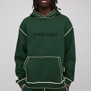 เสื้อฮู้ดดี้ทรงหลวมปักโลโก้ตามสั่ง ตะเข็บตัดกัน ผ้าหนา ไซส์ใหญ่ ไหล่ตก สไตล์สตรีทแวร์ - Product Image 4