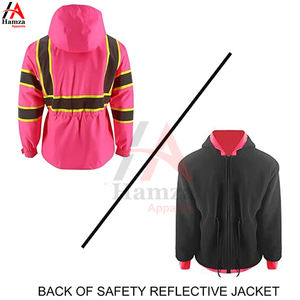 Chaqueta DE SEGURIDAD reflectante rosa de alta visibilidad Lona 280 GSM Impresión impermeable Logotipo frontal Hombres - Product Image 2
