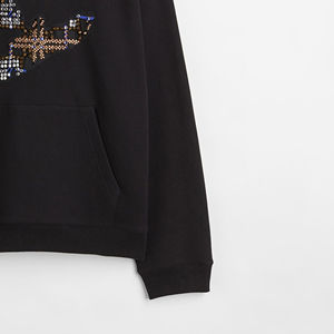 Taux raisonnable hommes hiver strass sweats à capuche haute qualité polaire écologique 100% coton dernière mode hommes sweats à capuche - Product Image 6