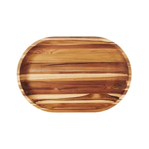 Plateau de service en bois d'acacia de la meilleure qualité avec des plateaux ovales personnalisés et de qualité supérieure en bois - Product Image 2