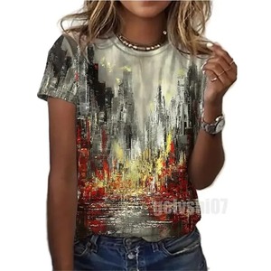 Camisetas de verano con estampado elegante para mujer, pintura al óleo abstracta, Camiseta con estampado Floral 3D, ropa de calle, Tops Unisex, moda Vintage - Product Image 5