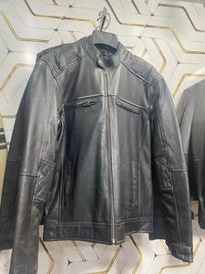 Vestes d'hiver en cuir véritable pour hommes Poignets côtelés - Imperméable Coupe-vent Respirant Col rabattu Fermeture éclair 2 devant - Product Image 3