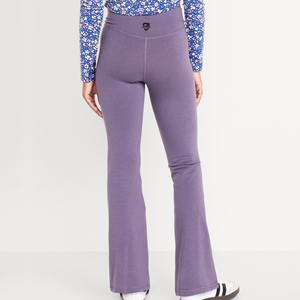 100% algodón de cintura alta Scrunched Butt Yoga Leggings para mujer de talla grande logotipo personalizado Flare deportes gimnasio pantalones hechos Spandex Casual - Product Image 4