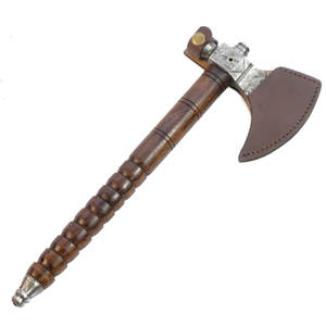 Hache en acier Damas, fabrication artisanale, motif en acier, outil professionnel de camping en plein air, avec manche en bois durable pour une utilisation en bushcraft - Product Image 3